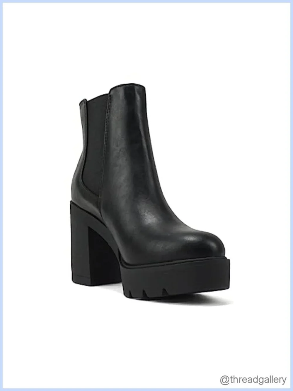 Lug Sole High Heel Chelsea Ankle Boot w/ Double Elastic Gore